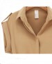 SMART TOP- Khaki Garment Summer New Women Short-sleeved Large Size Loose Shirt Chiffon Dresses Fashion Casual 